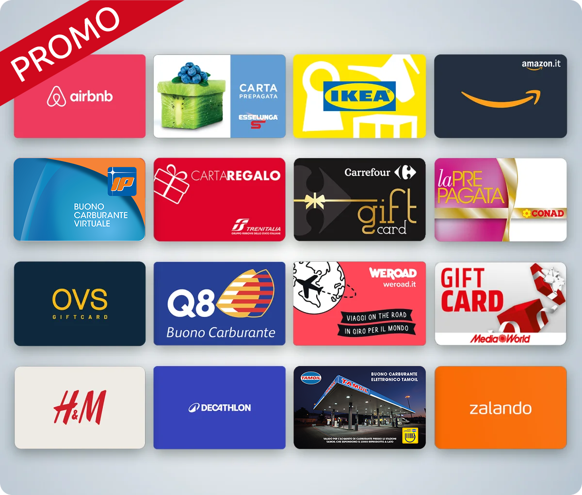 Wall of Gift Cards